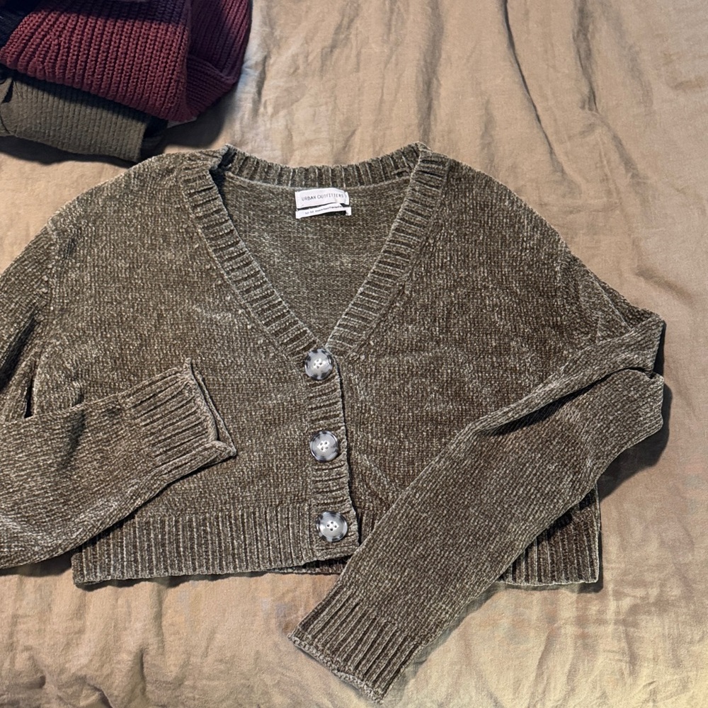 Urban Outfitters Olive Button-Up Cardigan
